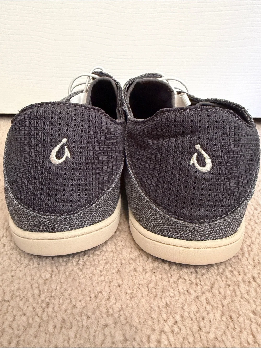 Olukai Men’s Size 11.5 Nohea Moku Gray Casual Slip On Boat Deck Shoes